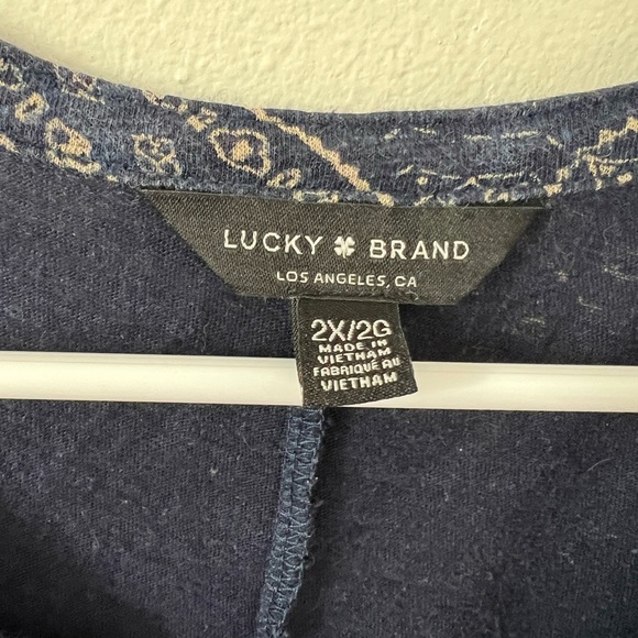 Lucky Brand Blue 3/4 Sleeve Boxy Tunic - Picture 4 of 4